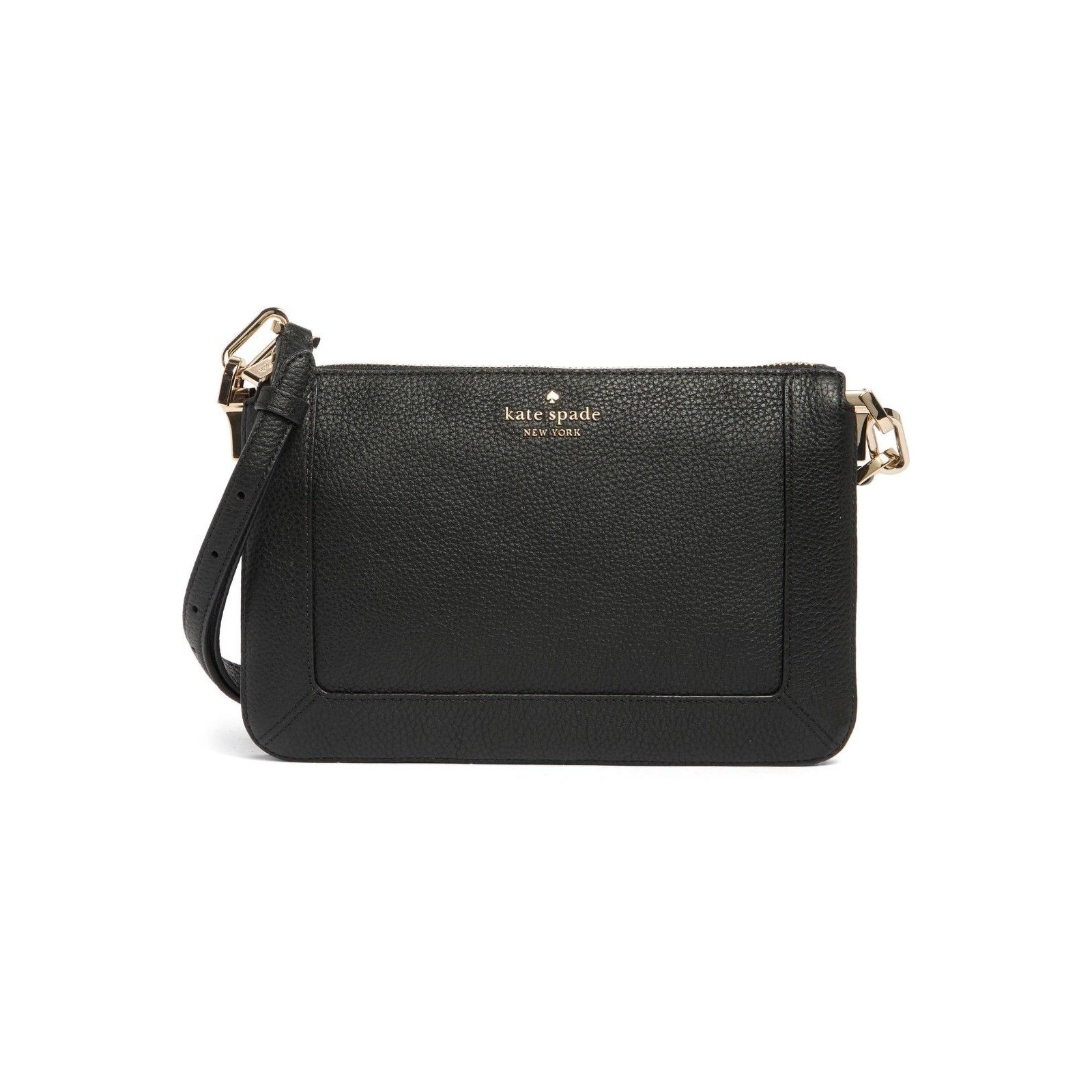 Kate Spade Lena Crossbody Bag Black Pebbled Leather Designer Nwt